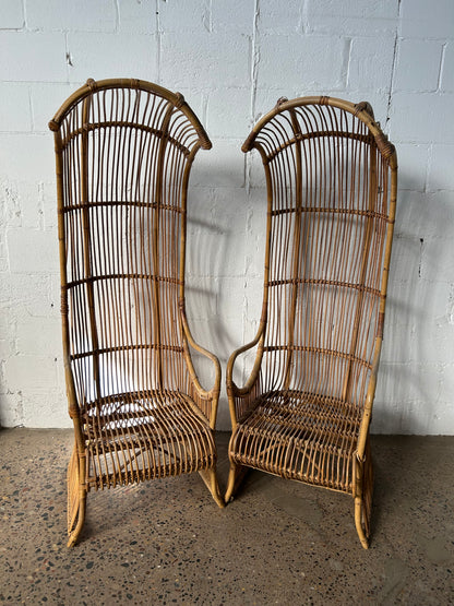 Tall Arched Rattan Chair