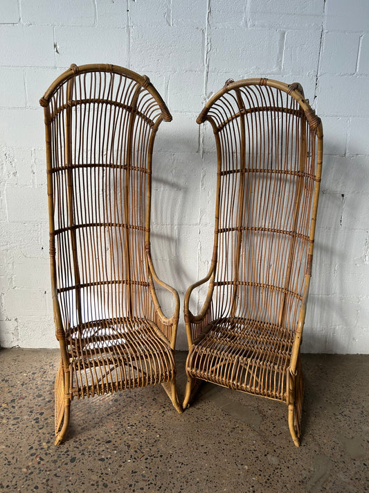 Tall Arched Rattan Chair