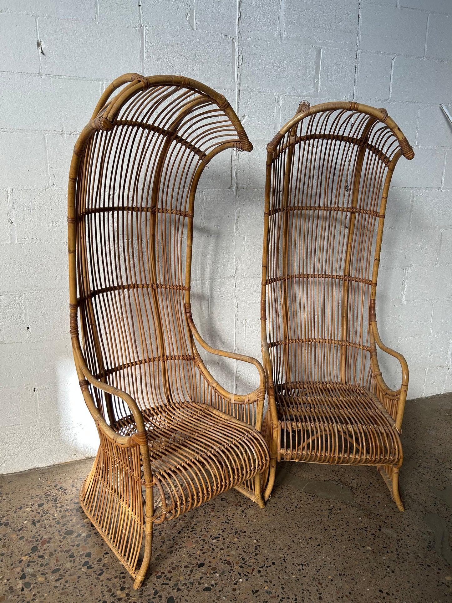 Tall Arched Rattan Chair