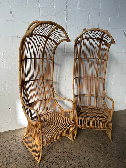 Tall Arched Rattan Chair