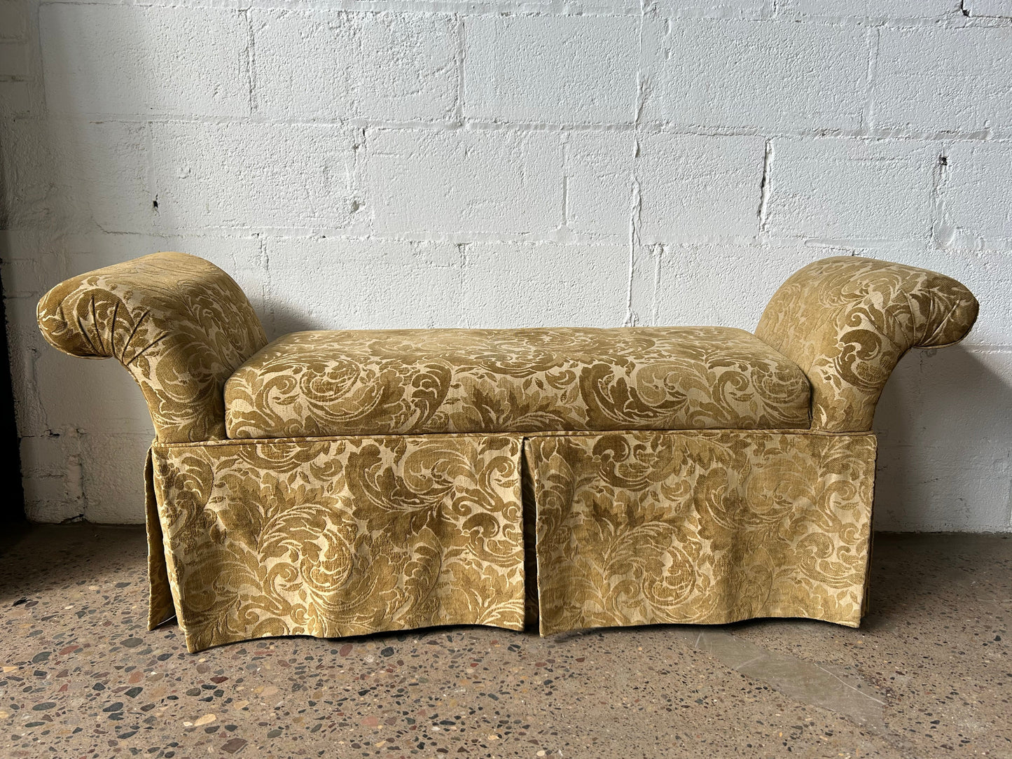 Gold Upholstered Bed Bench