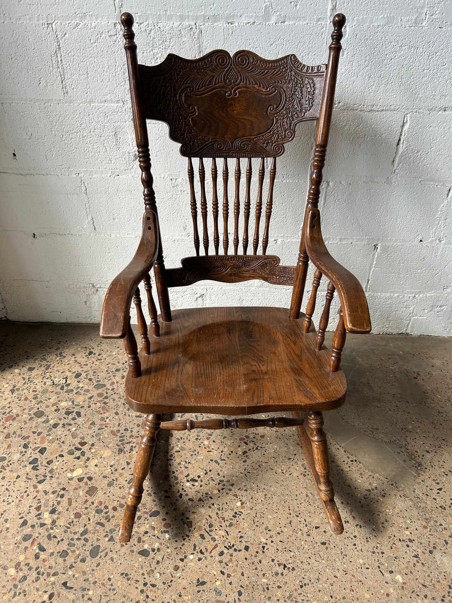 Carved Wooden Rocking Chair