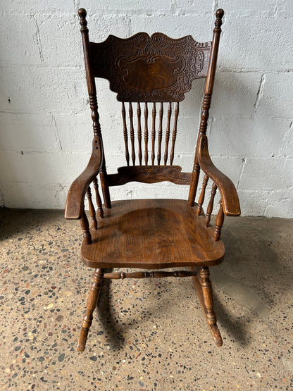 Carved Wooden Rocking Chair