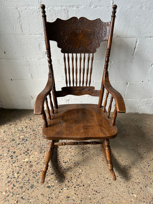 Carved Wooden Rocking Chair