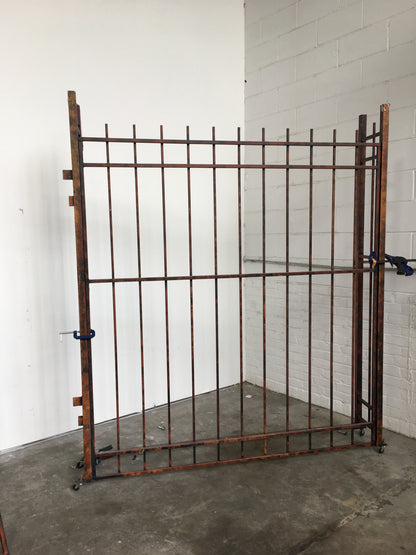 Rusty Metal Gate with Door- all pieces