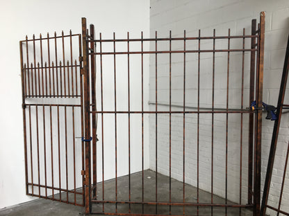 Rusty Metal Gate with Door- all pieces
