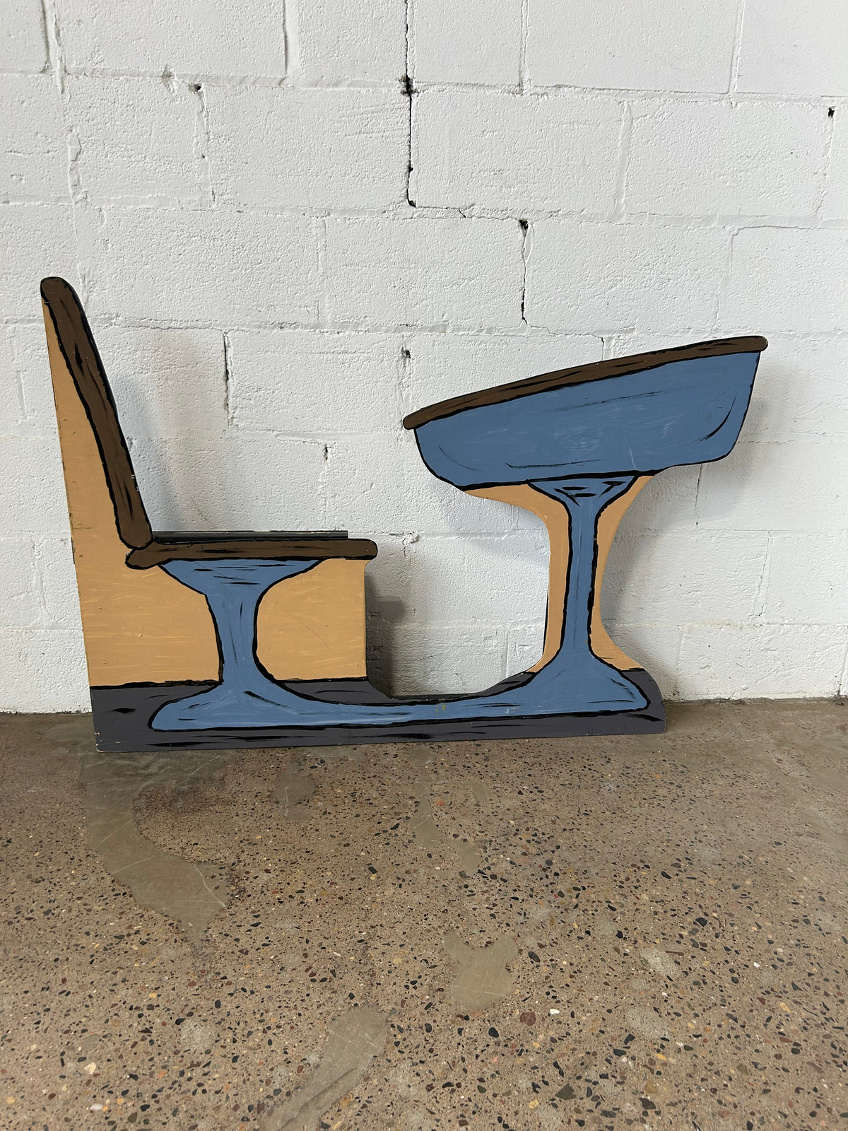 School and Desk Cut-out flat- Charlie Brown