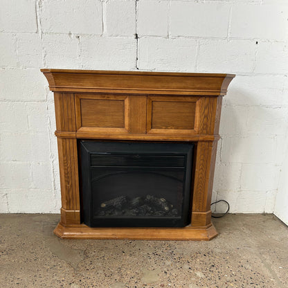 Electric Fireplace with Oak Surround