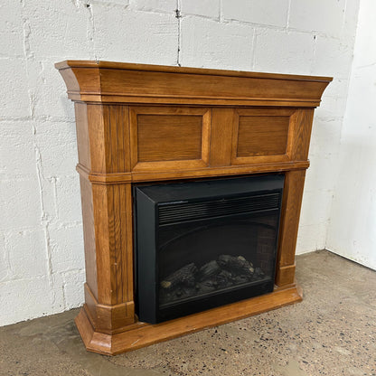 Electric Fireplace with Oak Surround
