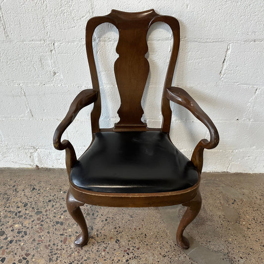 Scroll Back Wood Chair