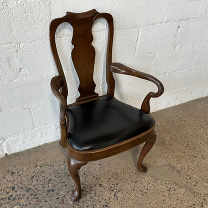 Scroll Back Wood Chair