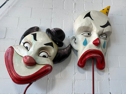 Clown Heads with Stands