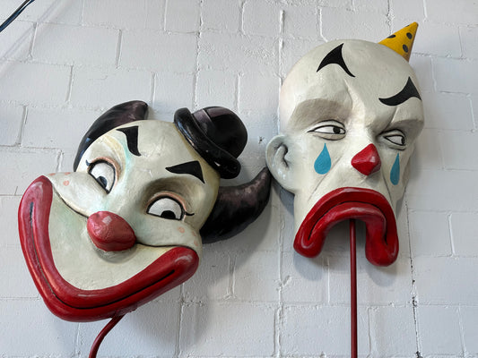 Clown Heads with Stands