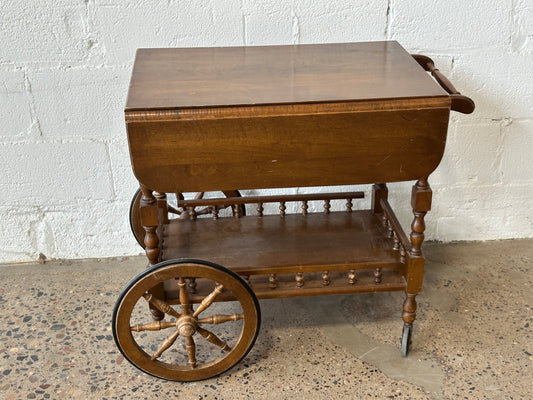 Wooden Spoke Tea Cart