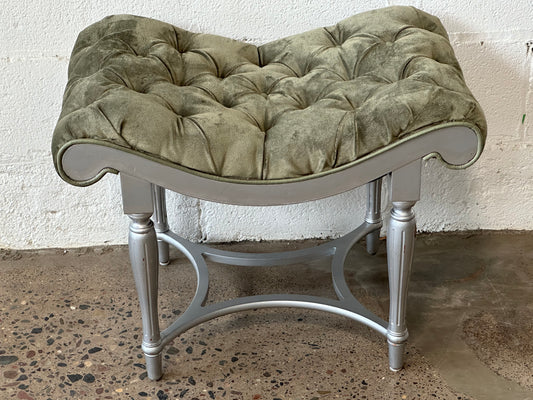 Silver and Green Stool