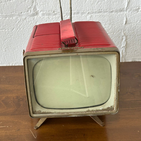 Vintage Red Portable TV