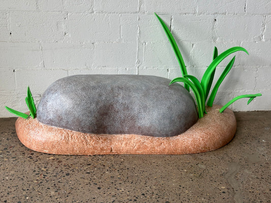 Cartoony Rock with Sand and Grass