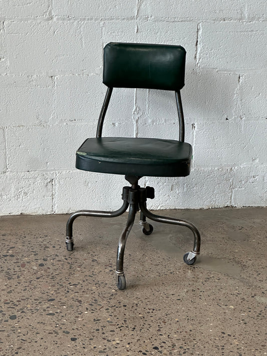 Green Vintage Rolling Desk Chair