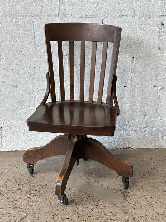 Armless Desk Chair with Slated Back