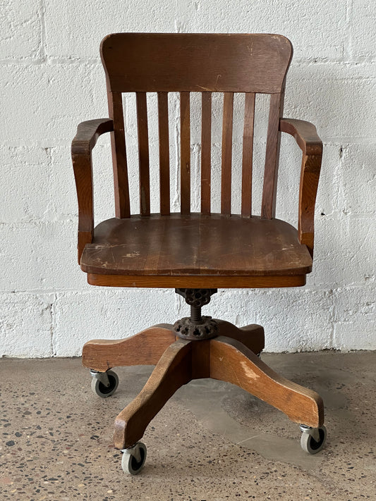 Mid-Century Desk Chair with Rounded Arms