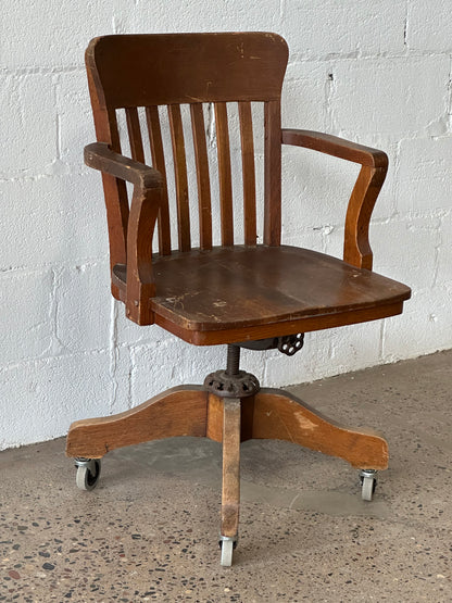 Mid-Century Desk Chair with Rounded Arms