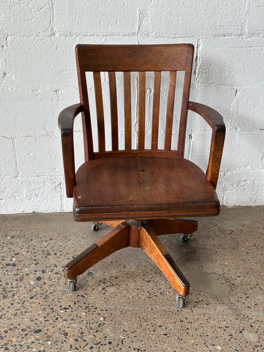 Mid-Century Desk Chair with Square Arms