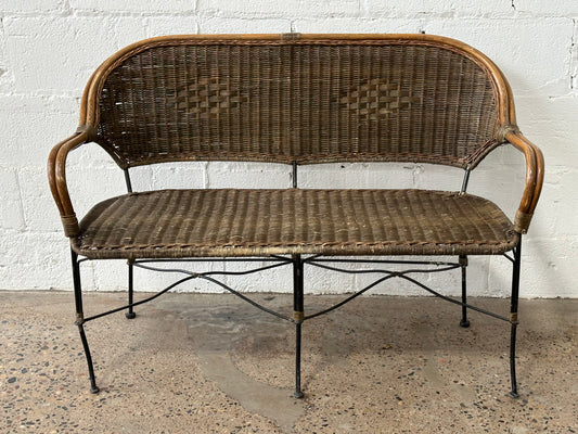 Wicker Metal Bench