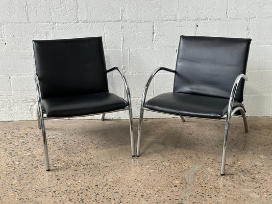 Black and Chrome Modern Chair (set)