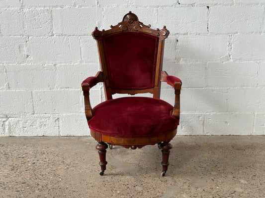Red Velvet Club Chair
