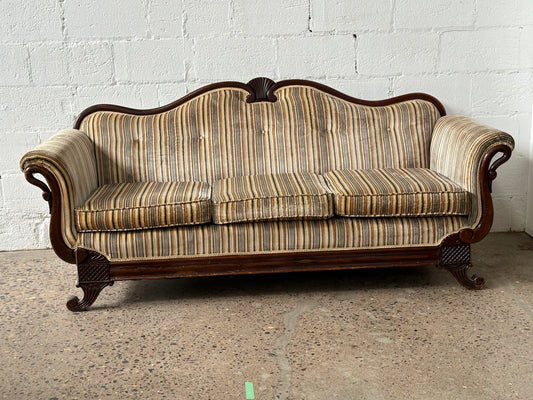 Striped Cream Antique Sofa