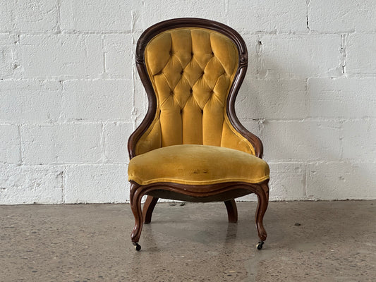 Mustard Velvet Slipper Chair