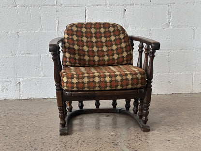 Orange Plaid Armchair