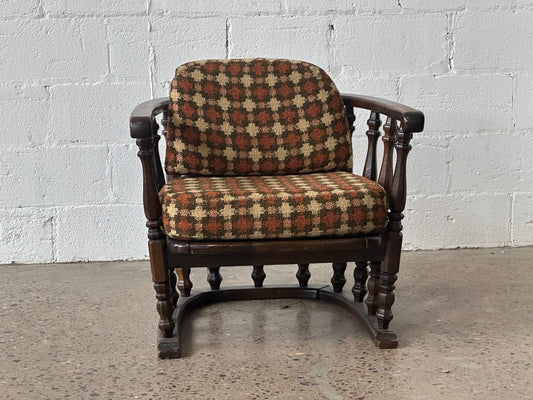 Orange Plaid Armchair