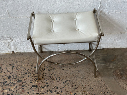 Silver Curved Stool