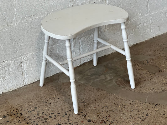 White Curved Stool