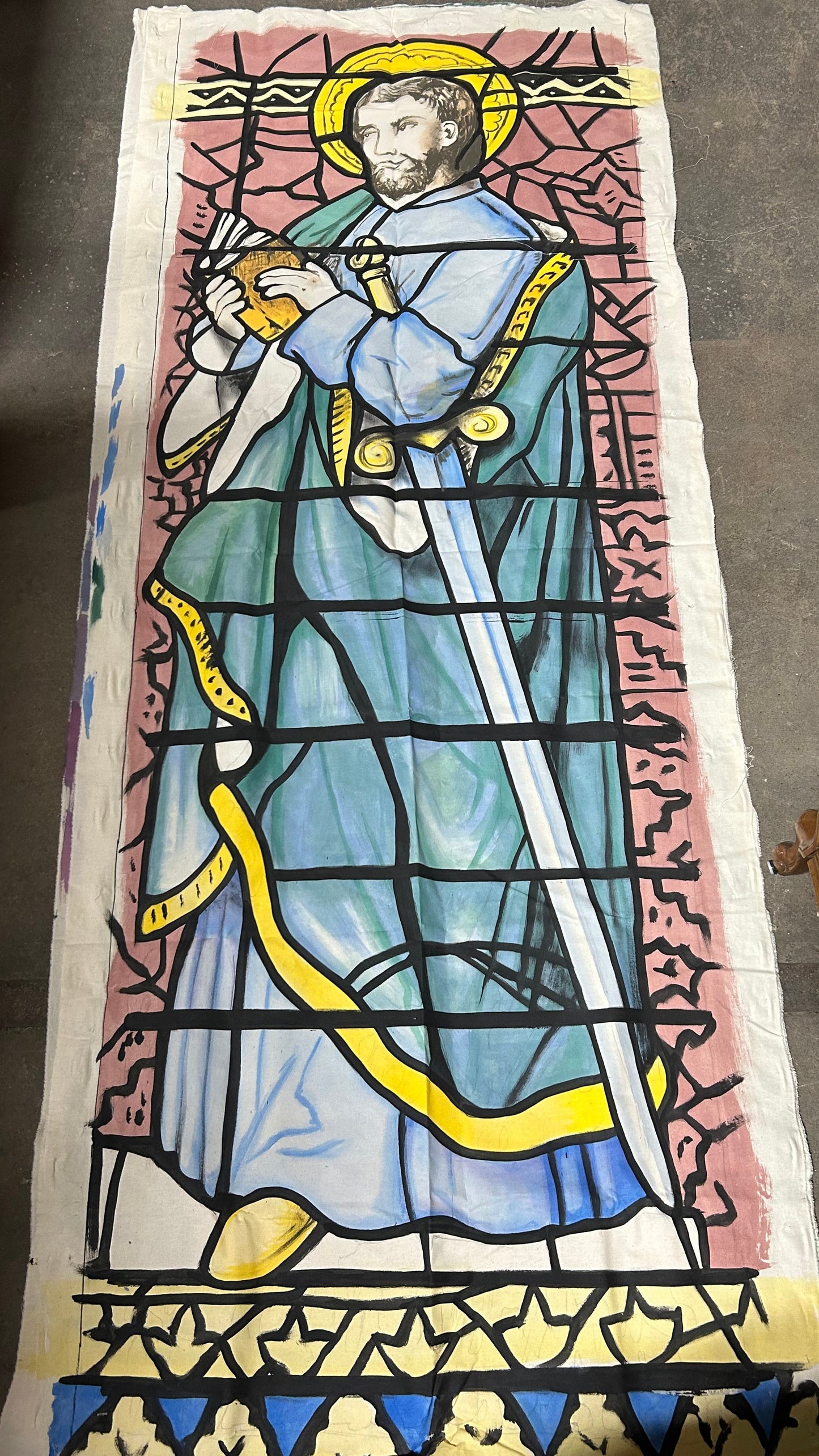 Painted Stained Glass Drop- St. Paul