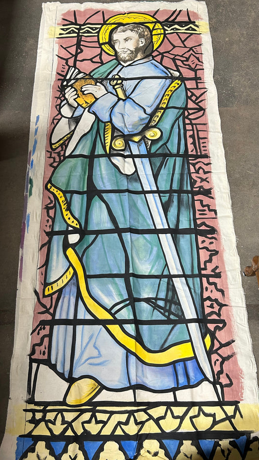 Painted Stained Glass Drop- St. Paul