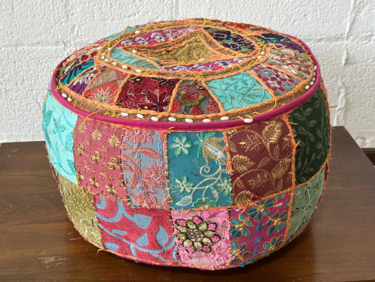 Bohemian Distressed Pouf