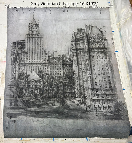 Grey Victorian Cityscape Backdrop
